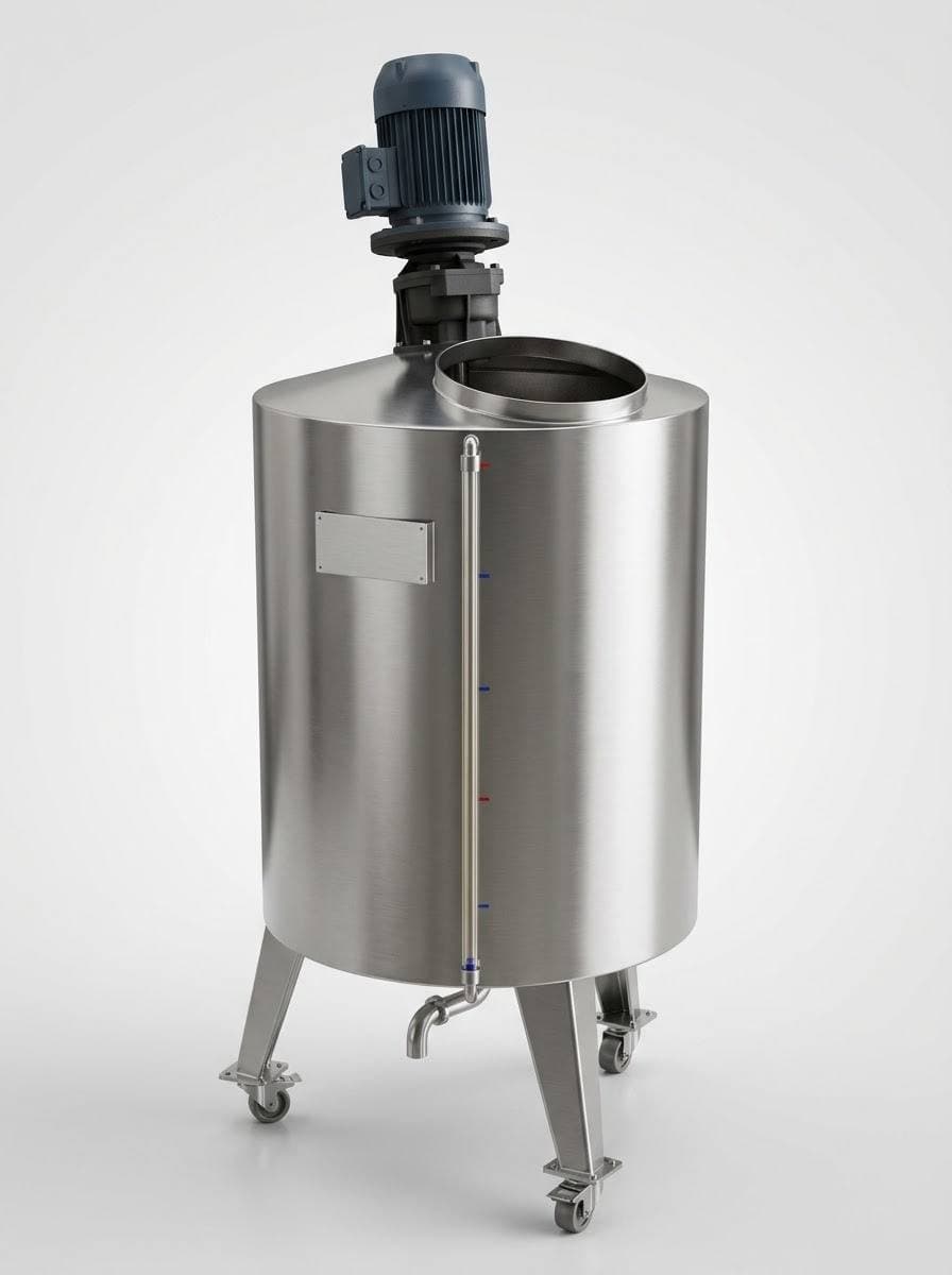 200 litre stainless-steel mixing tank, full view